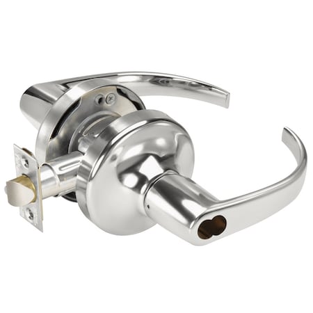 Yale Grade 2 Entry Cylindrical Lock, Pacific Beach Lever, SFIC Less Core, Bright Chrome Fnsh, Non-handed B-PB5307LN 625